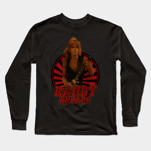 Retro Vintage Classic Randy Rhoads Long Sleeve T-Shirt by Electric Tone